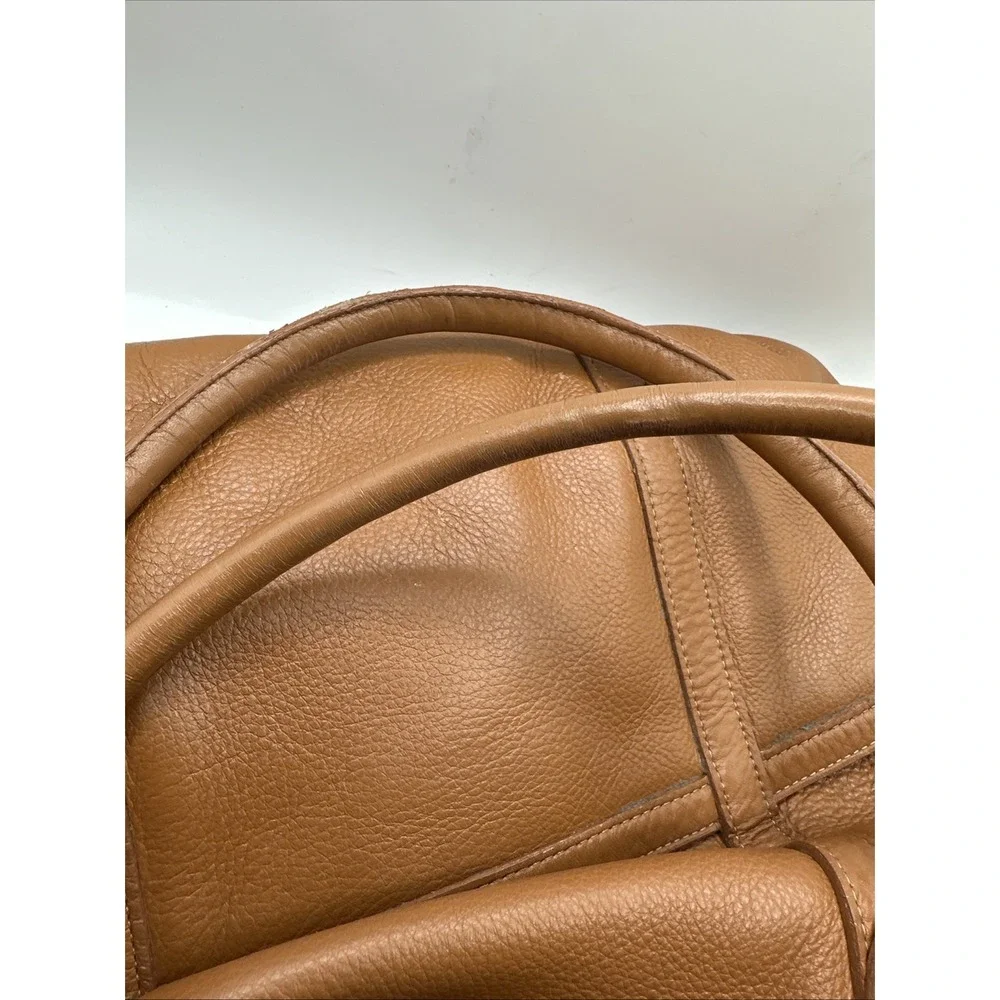 American Factory Brown Leather Satchel Tote Work‎ Travel Bag 12x14